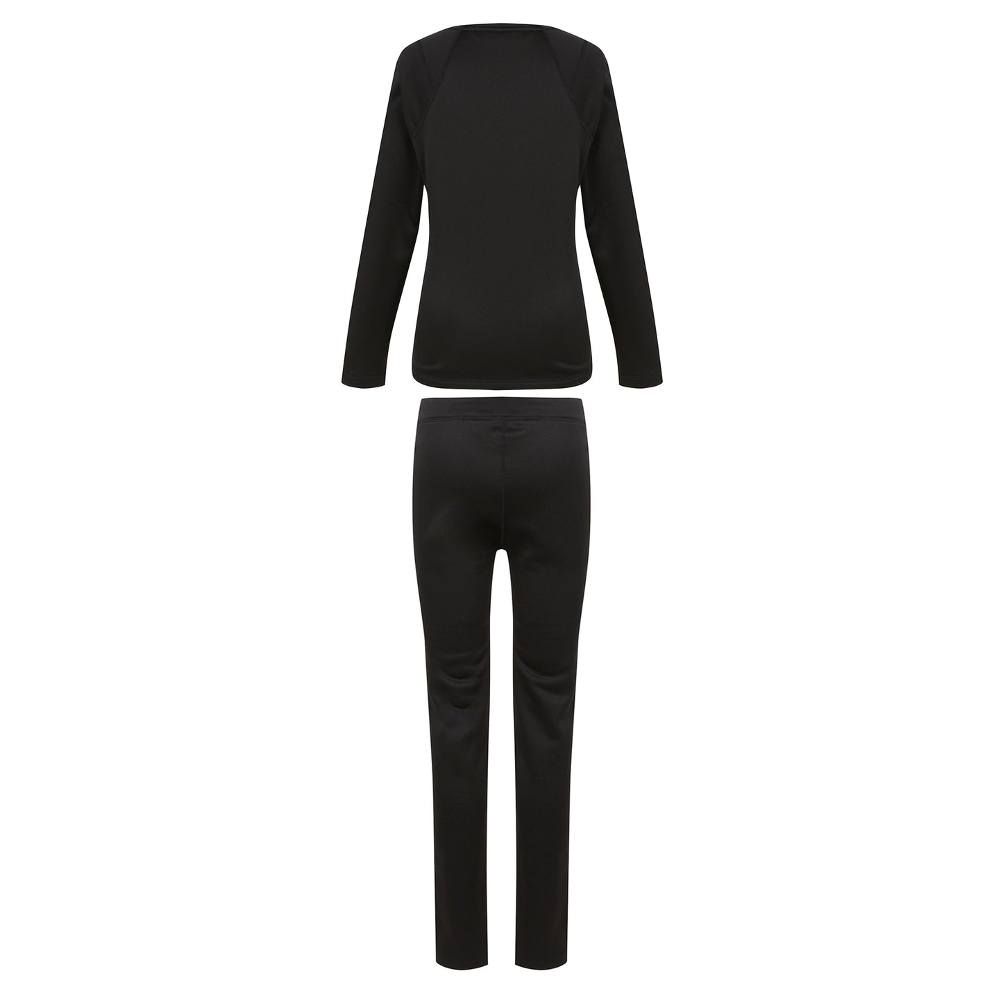 Black - Back - Regatta Womens-Ladies Plain Thermal Base Layer Set