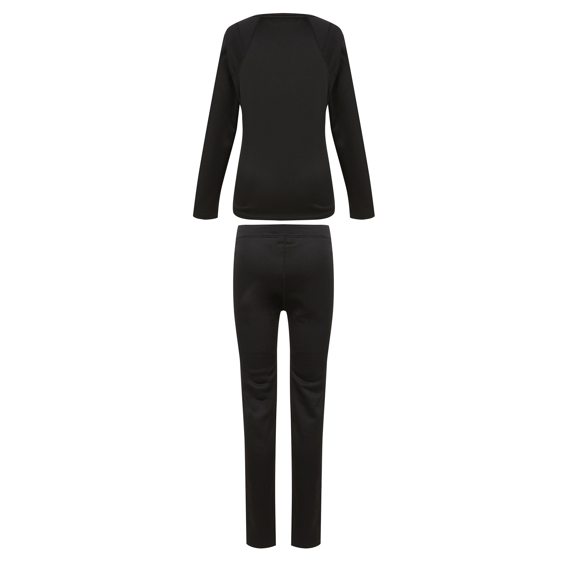 Black - Back - Regatta Womens-Ladies Plain Thermal Base Layer Set