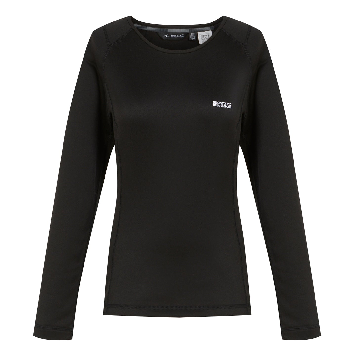 Black - Side - Regatta Womens-Ladies Plain Thermal Base Layer Set