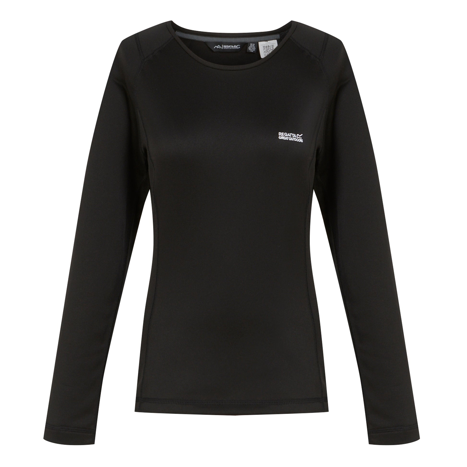Black - Side - Regatta Womens-Ladies Plain Thermal Base Layer Set