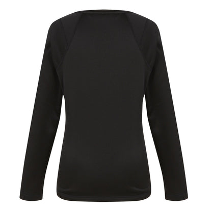 Black - Lifestyle - Regatta Womens-Ladies Plain Thermal Base Layer Set