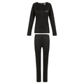 Black - Front - Regatta Womens-Ladies Plain Thermal Base Layer Set