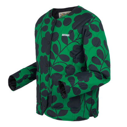 Green - Side - Regatta Womens-Ladies Orla Kiely Floral Quilted Summer Jacket