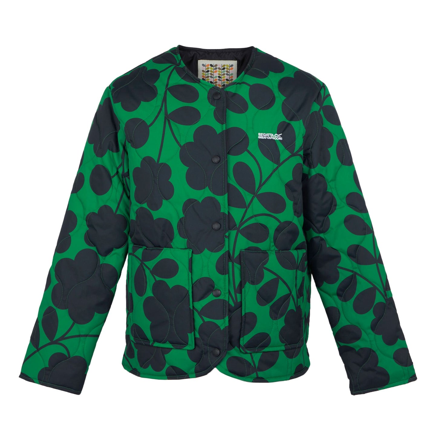 Green - Front - Regatta Womens-Ladies Orla Kiely Floral Quilted Summer Jacket