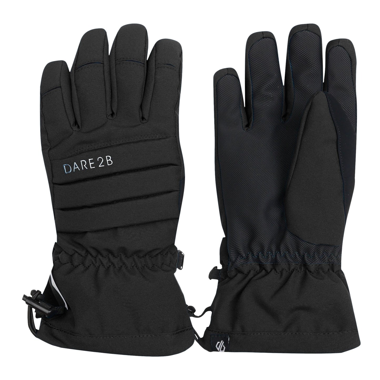 Black - Side - Dare 2B Womens-Ladies Charisma III Logo Ski Gloves