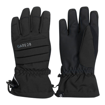 Black - Side - Dare 2B Womens-Ladies Charisma III Logo Ski Gloves