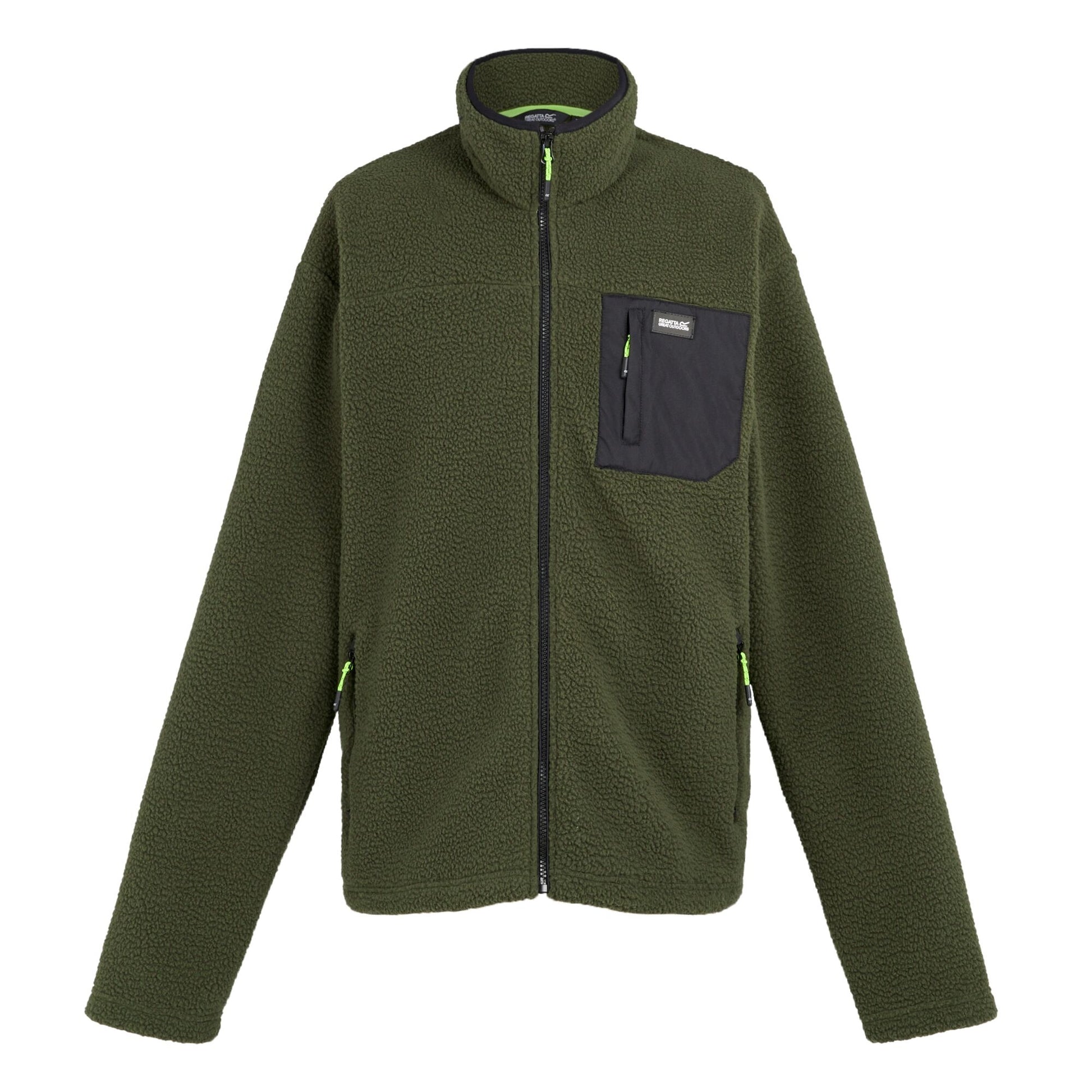 Dark Khaki - Front - Regatta Mens Frankie Borg Fleece