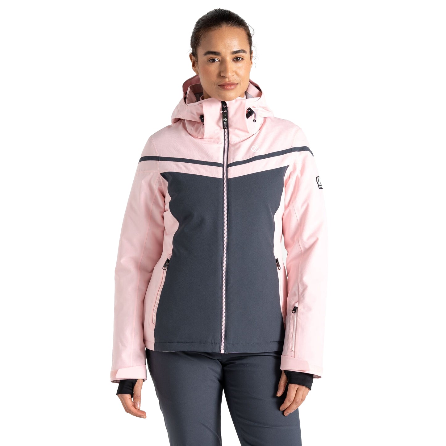 Crystal Rose-Ebony Grey - Lifestyle - Dare 2B Womens-Ladies Flurry Ski Jacket