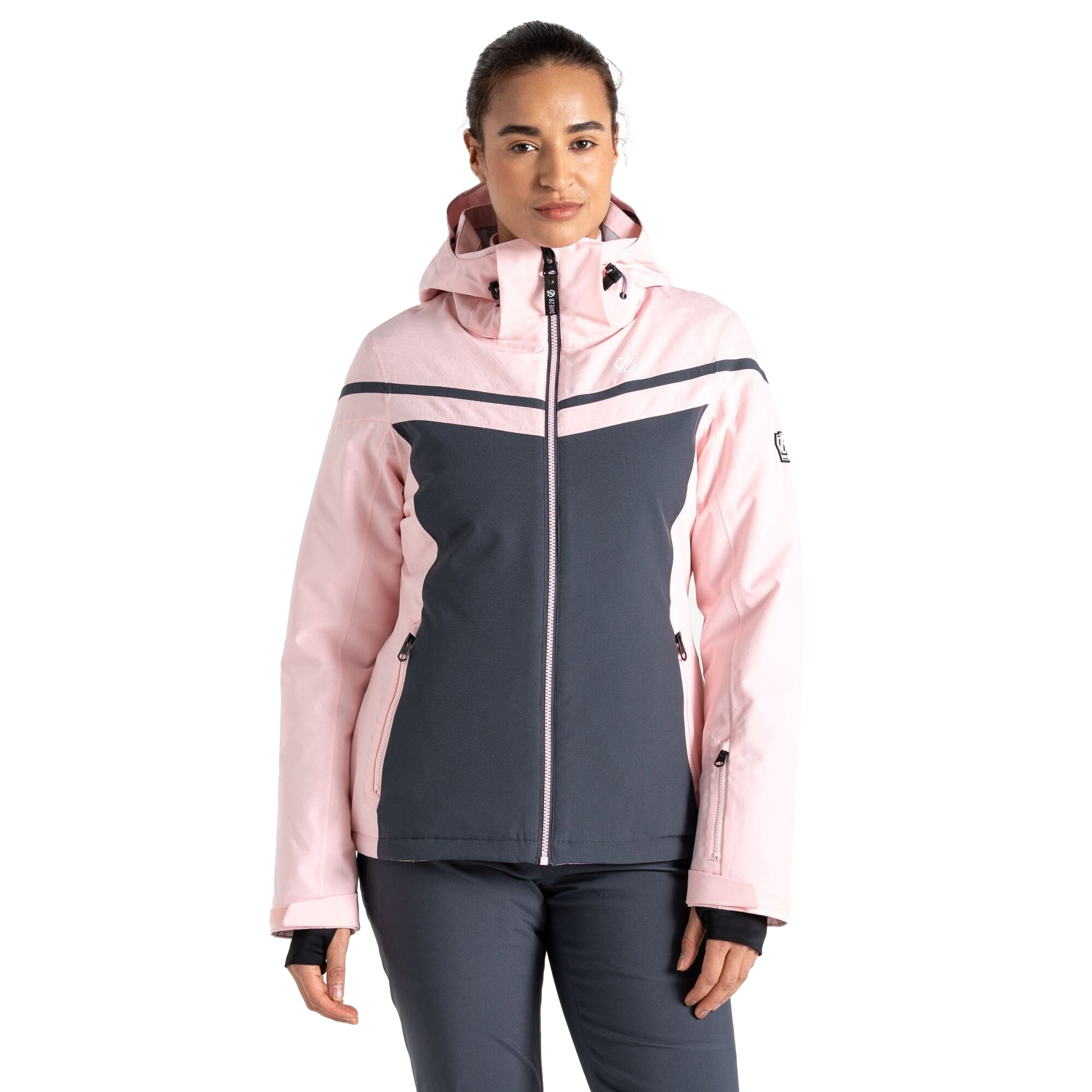 Crystal Rose-Ebony Grey - Lifestyle - Dare 2B Womens-Ladies Flurry Ski Jacket
