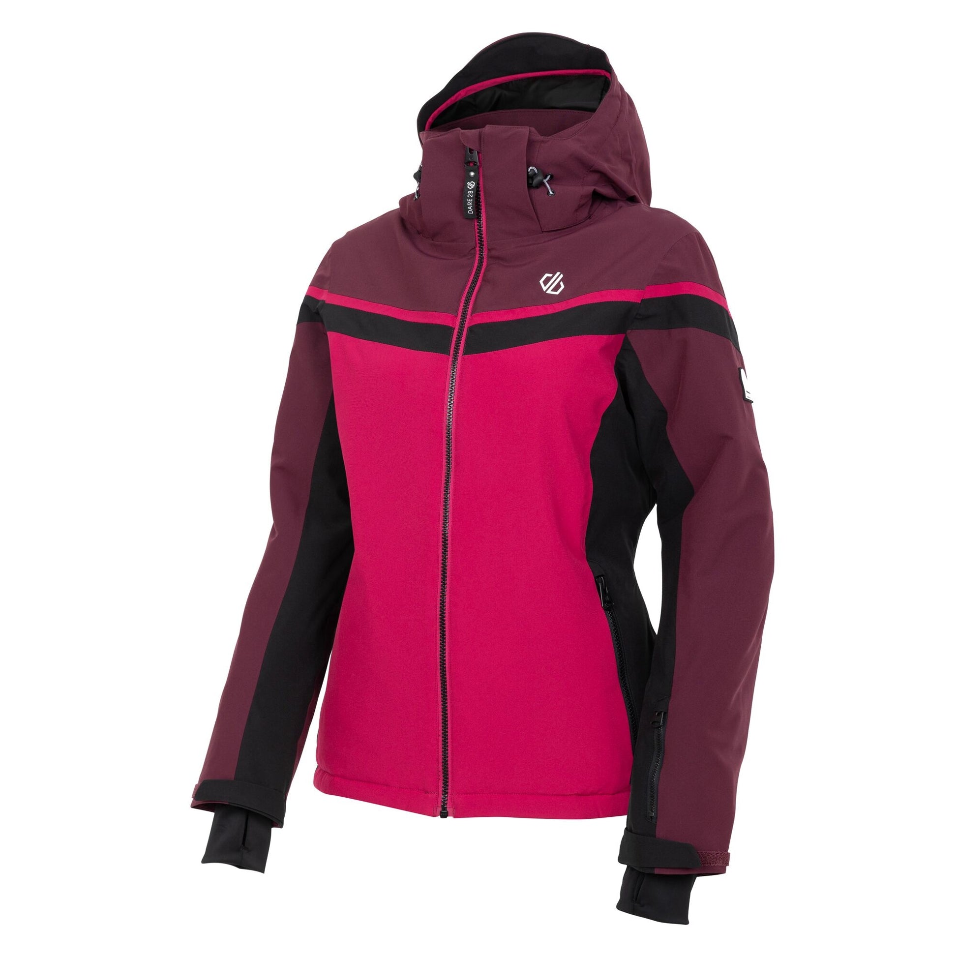 Berry Pink-Fig - Side - Dare 2B Womens-Ladies Flurry Ski Jacket
