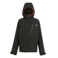 Black-Red Ochre - Front - Regatta Mens Hewitts X Colour Block Soft Shell Jacket