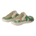 Green - Back - Regatta Womens-Ladies Orla Tropical Leaves Lightweight Clogs