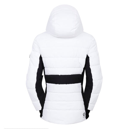 White-Black - Back - Dare 2B Womens-Ladies Glacial Ski Jacket