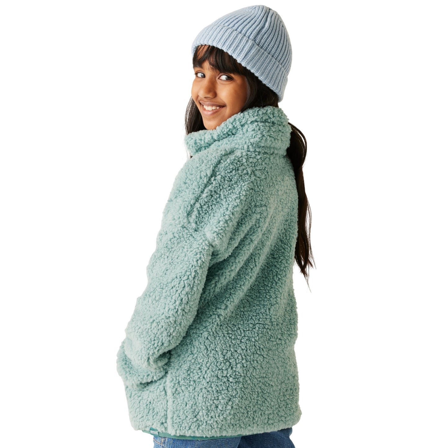 Green Haze - Lifestyle - Regatta Childrens-Kids Kaliza Half Zip Fleece Top