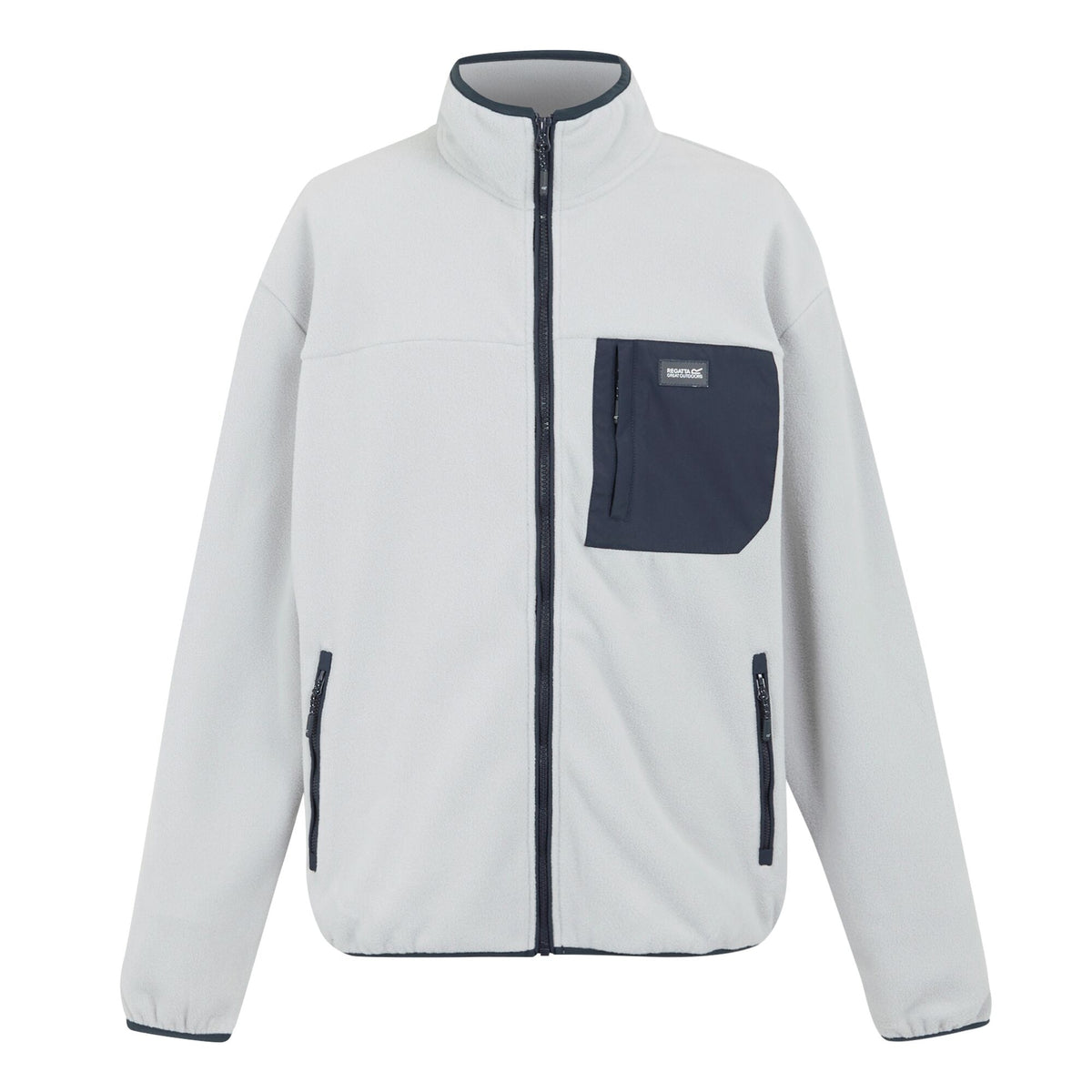 Silver Grey-Navy - Front - Regatta Mens Frankie Full Zip Fleece Jacket