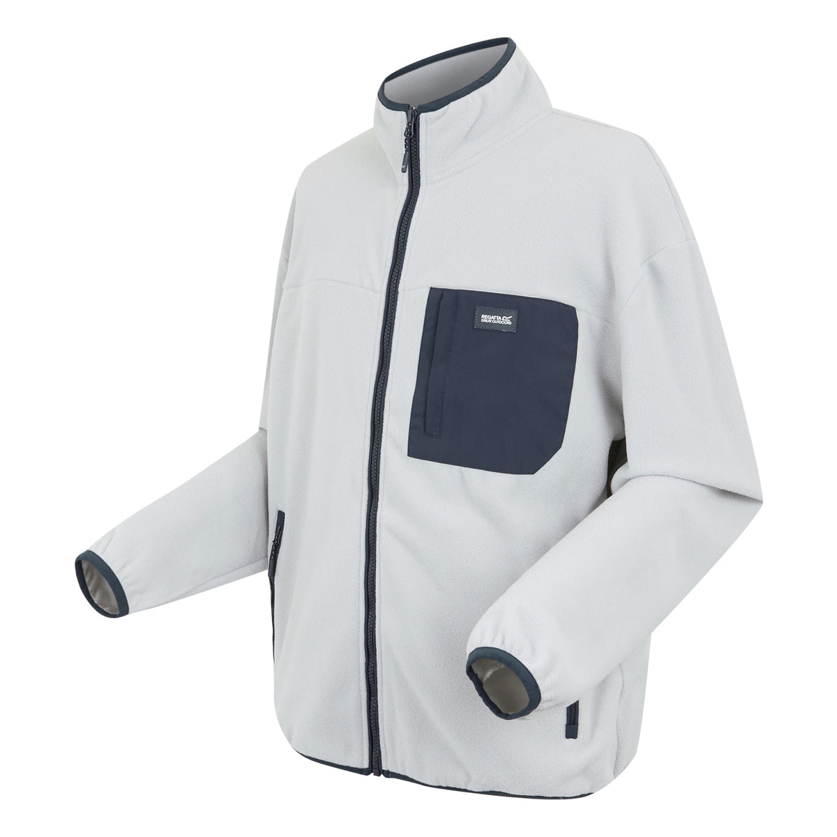 Silver Grey-Navy - Side - Regatta Mens Frankie Full Zip Fleece Jacket