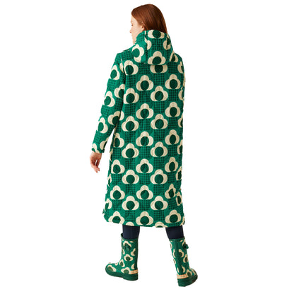 Emerald-Eden - Lifestyle - Regatta Womens-Ladies Orla Kiely Rain Cloud Quilted Long Length Padded Jacket