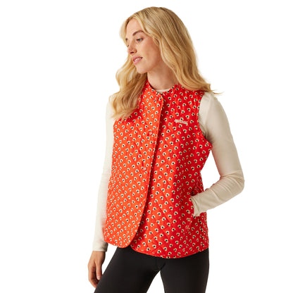 Red - Side - Regatta Womens-Ladies Orla Kiely Clover Quilted Body Warmer