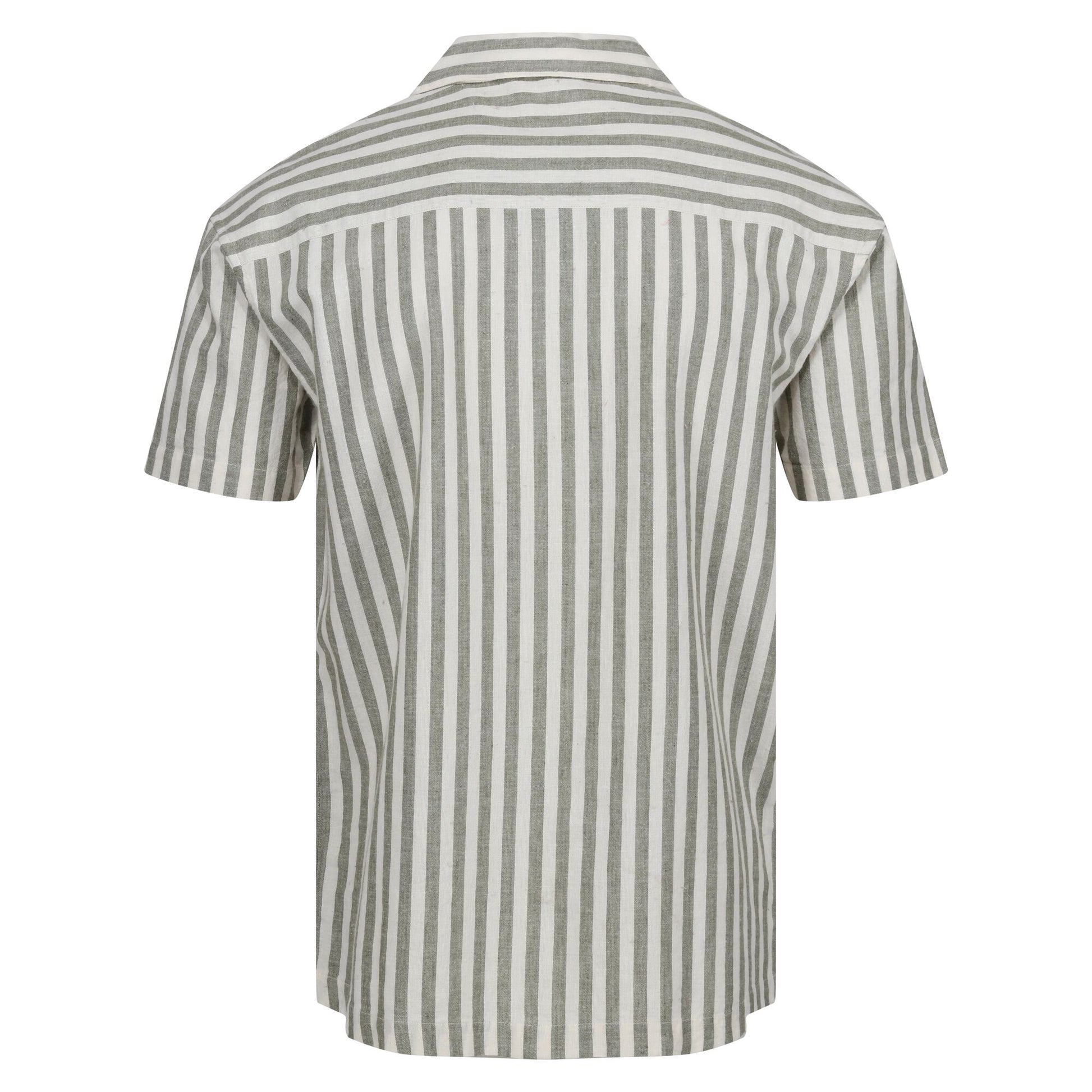 Fauna-Antique White - Back - Regatta Mens Shorebay II Stripe Short-Sleeved Shirt