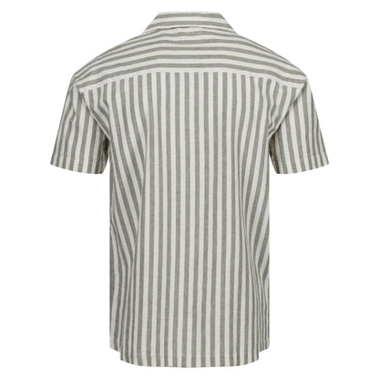 Fauna-Antique White - Back - Regatta Mens Shorebay II Stripe Short-Sleeved Shirt