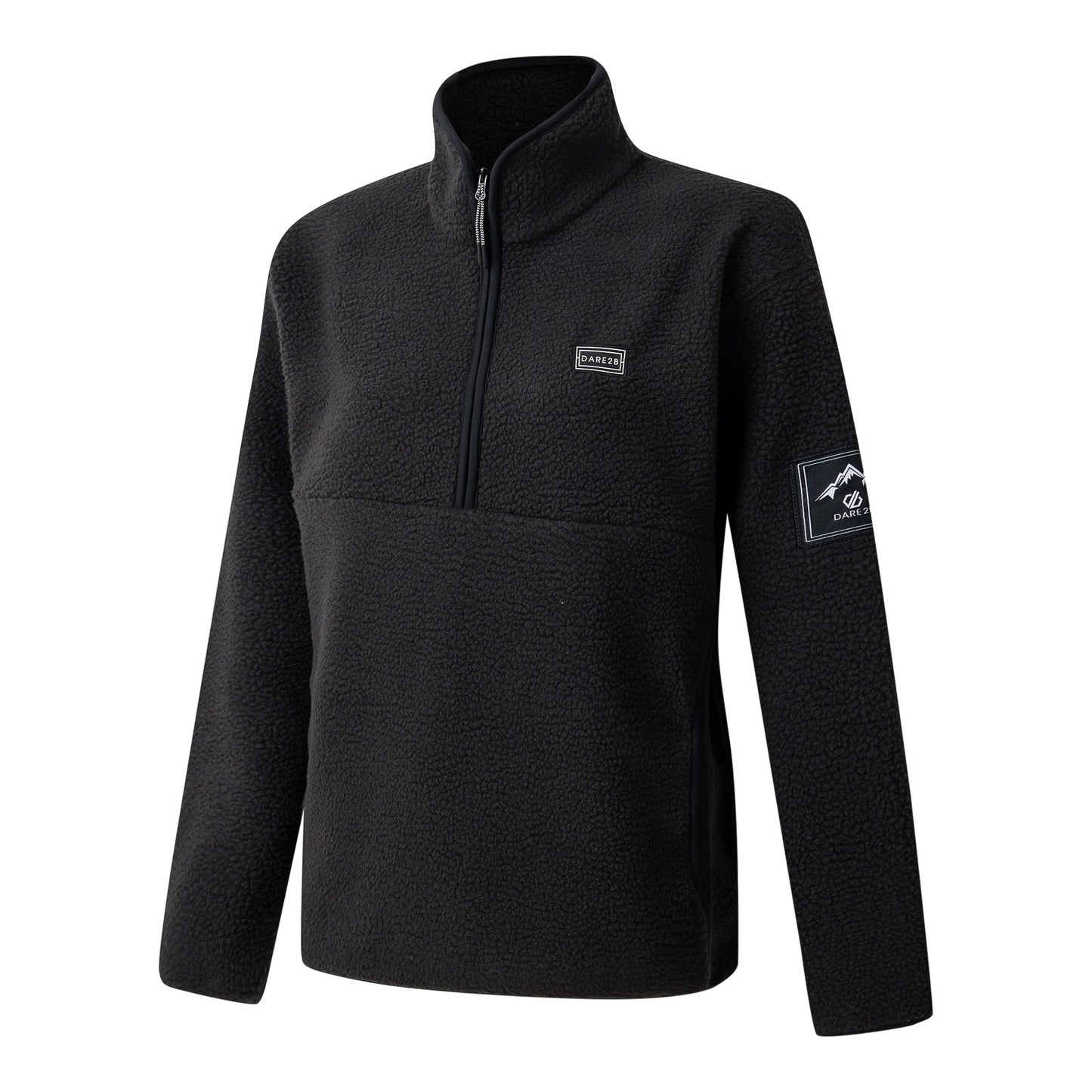 Black - Side - Dare 2B Womens-Ladies Slide Out Fleece Top