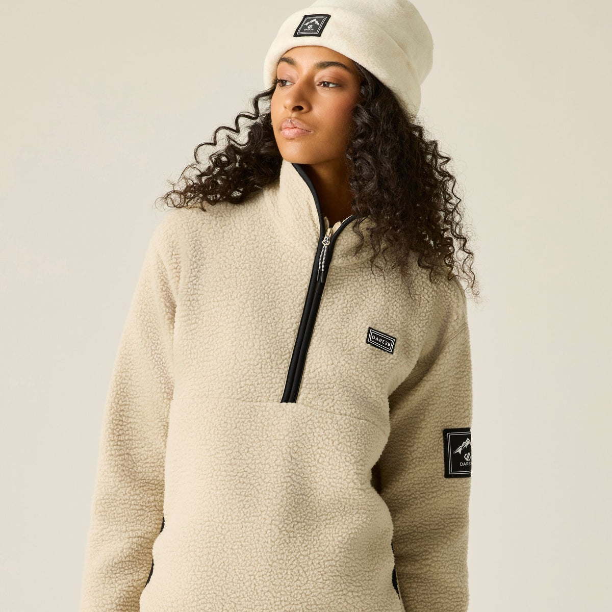 White Pepper - Pack Shot - Dare 2B Womens-Ladies Slide Out Fleece Top