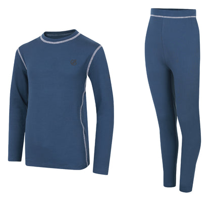 Moonlight Denim - Front - Dare 2B Childrens-Kids Pow II Camo Base Layer Set