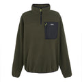 Dark Khaki - Front - Regatta Mens Frankie Half Zip Fleece Top