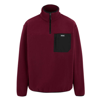 Dark Maroon - Front - Regatta Mens Frankie Half Zip Fleece Top