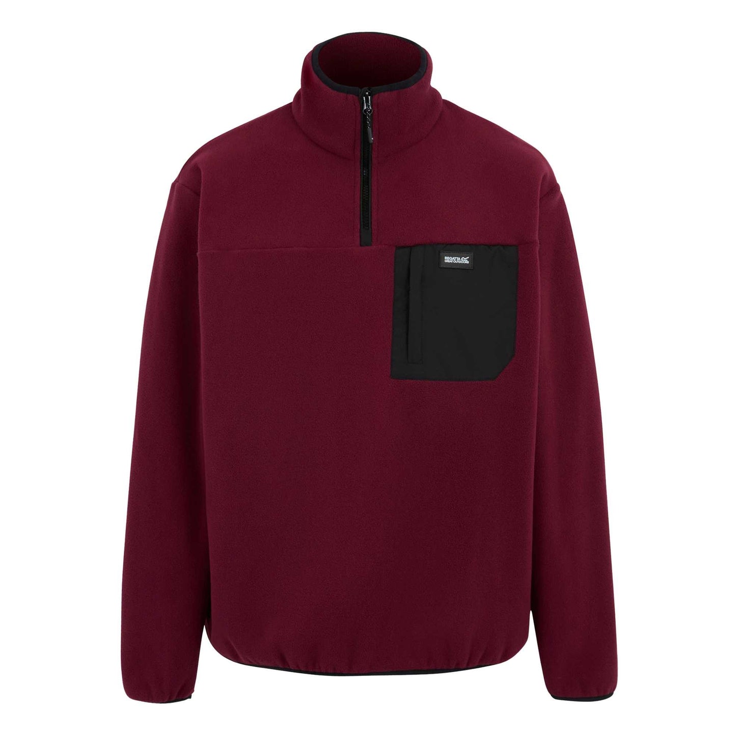 Dark Maroon - Front - Regatta Mens Frankie Half Zip Fleece Top