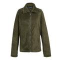 Dark Khaki - Front - Regatta Womens-Ladies Heidy Fluffy Full Zip Fleece Jacket
