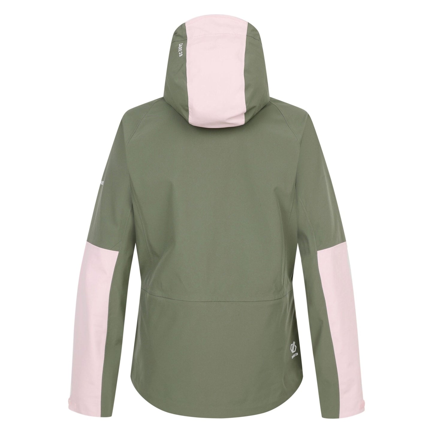 Olivine Green-Crystal Rose - Back - Dare 2B Womens-Ladies Assert Waterproof Jacket