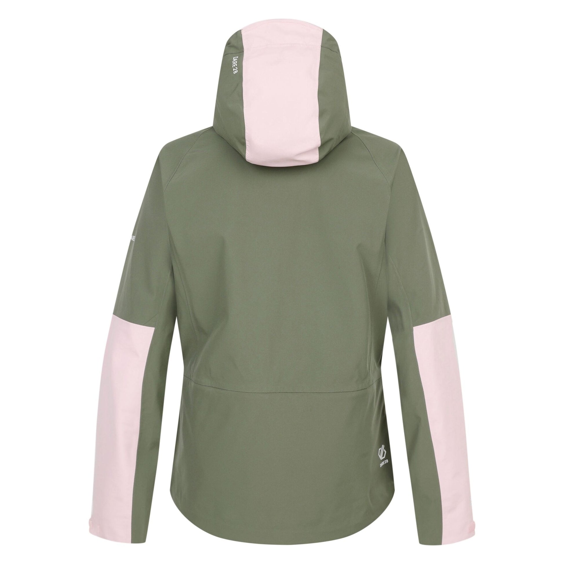 Olivine Green-Crystal Rose - Back - Dare 2B Womens-Ladies Assert Waterproof Jacket
