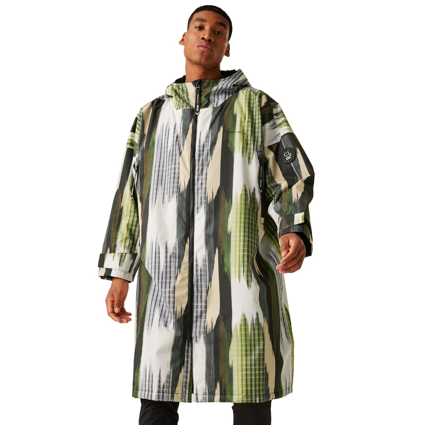 White-Green - Side - Regatta Unisex Adult Lebosc Christian Lacroix Changing Robe