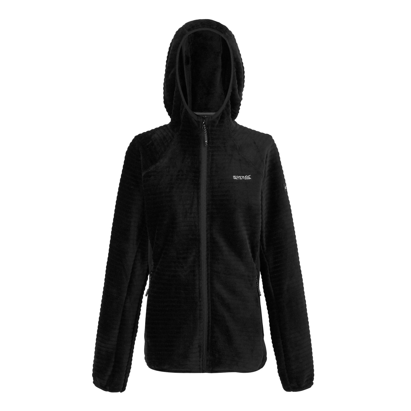 Black - Front - Regatta Womens-Ladies Endra Hooded Fleece Jacket