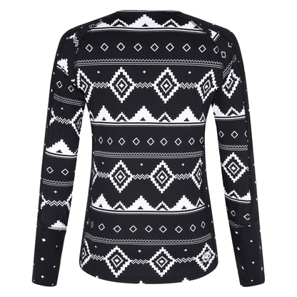 Black - Side - Dare 2B Womens-Ladies Exchange III Fair Isle Base Layer Set
