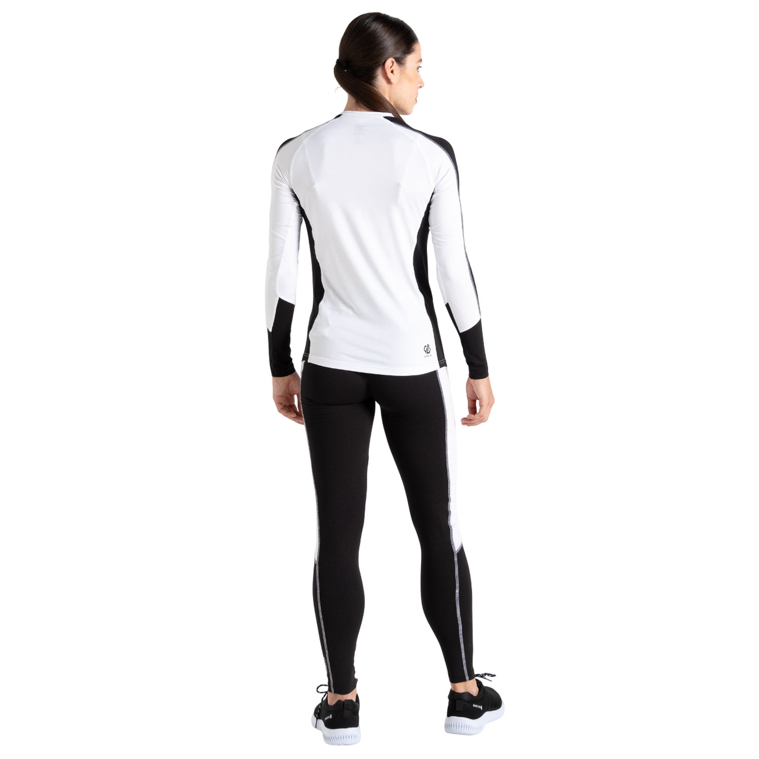 Black-White - Back - Dare 2B Womens-Ladies Exchange III Fair Isle Base Layer Set