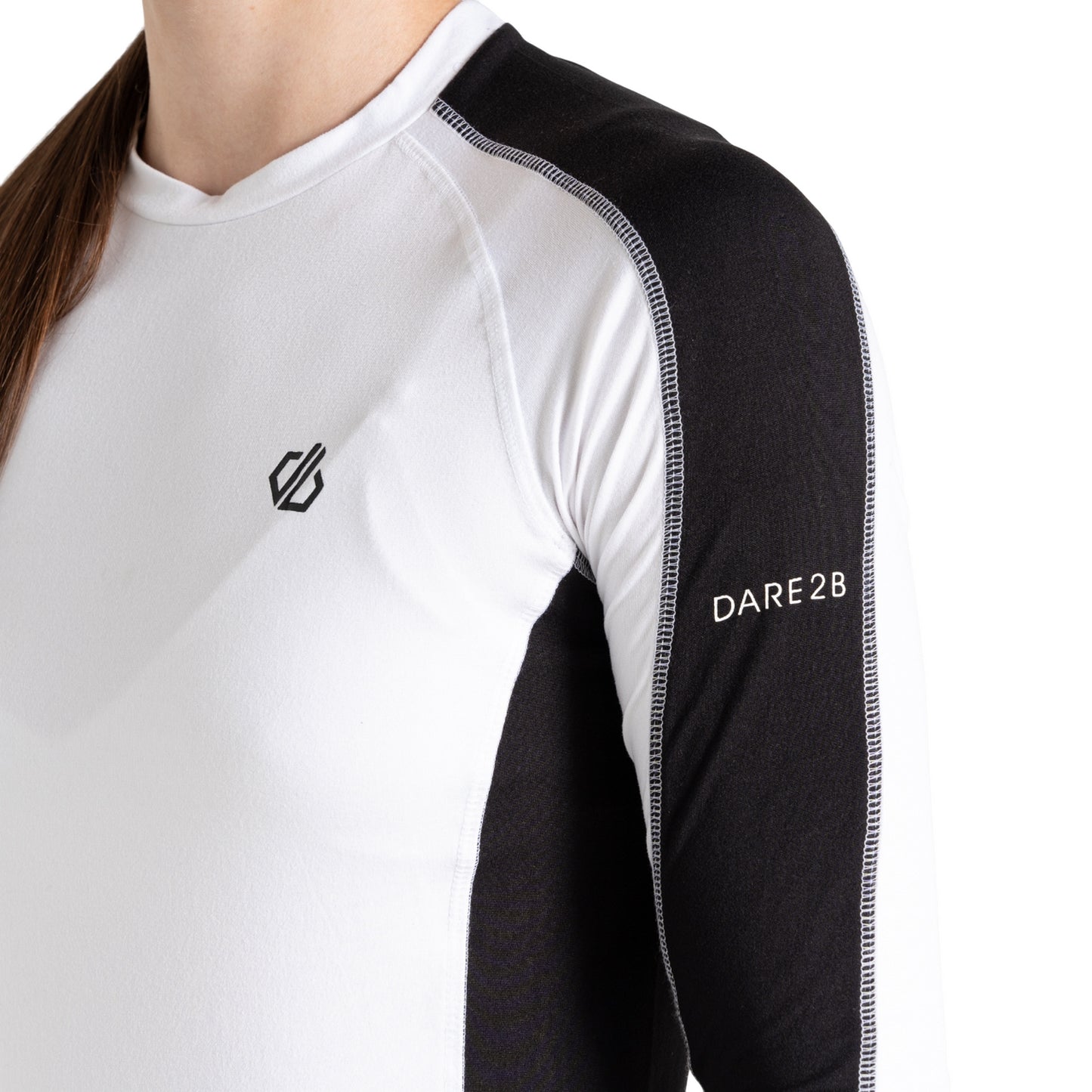 Black-White - Side - Dare 2B Womens-Ladies Exchange III Fair Isle Base Layer Set