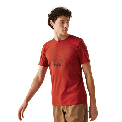 Red Ochre - Side - Regatta Mens Cline IX Explore Scenery T-Shirt