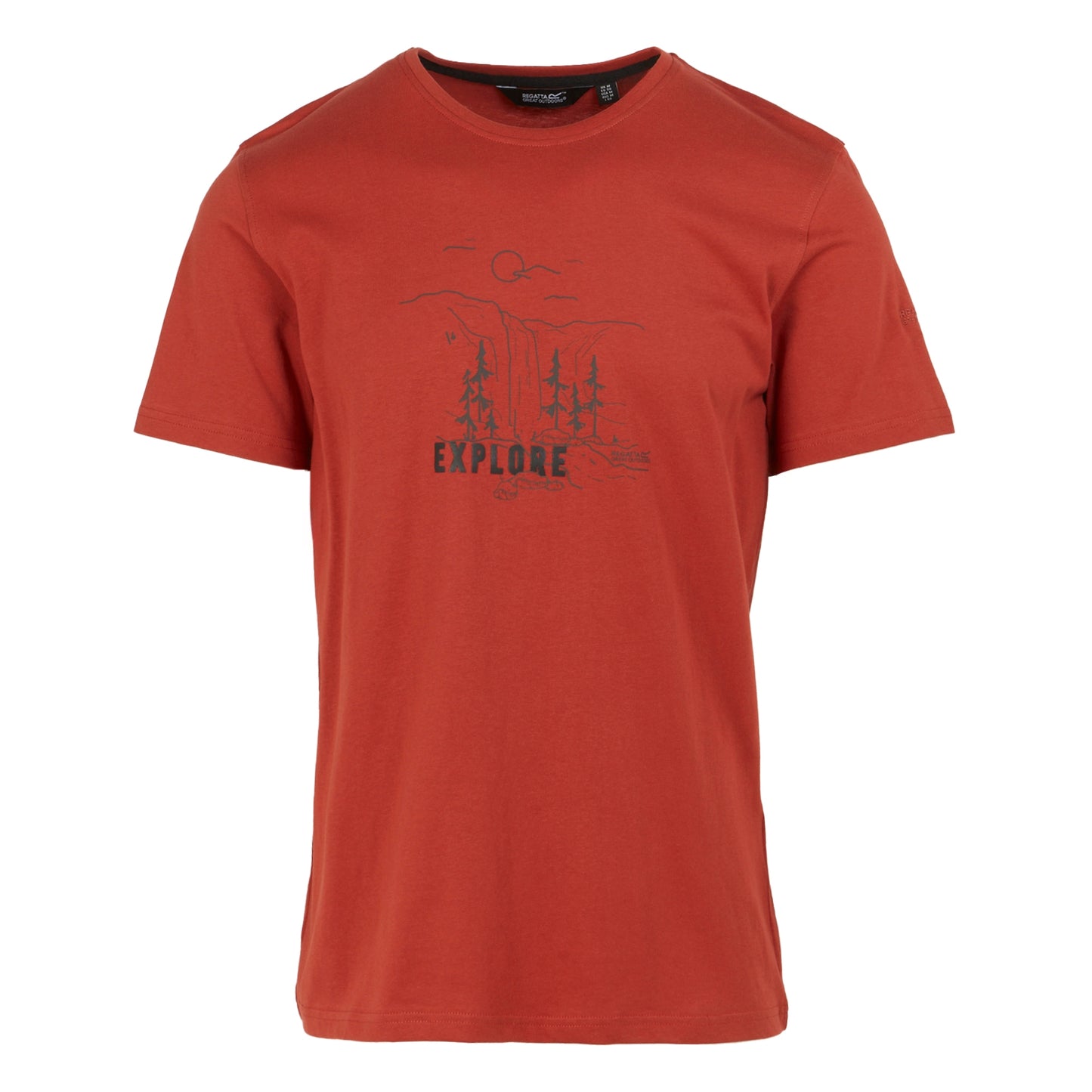 Red Ochre - Front - Regatta Mens Cline IX Explore Scenery T-Shirt