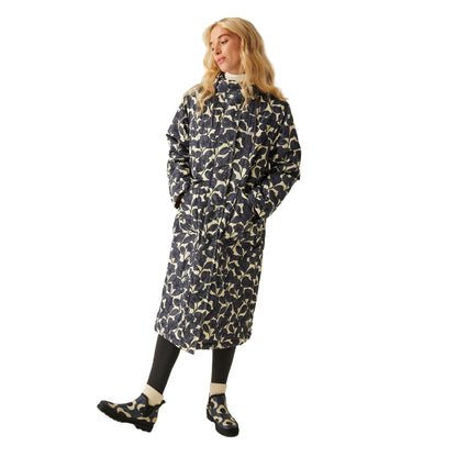 Grey - Side - Regatta Womens-Ladies Orla Kiely Birdy Quilted Long Jacket