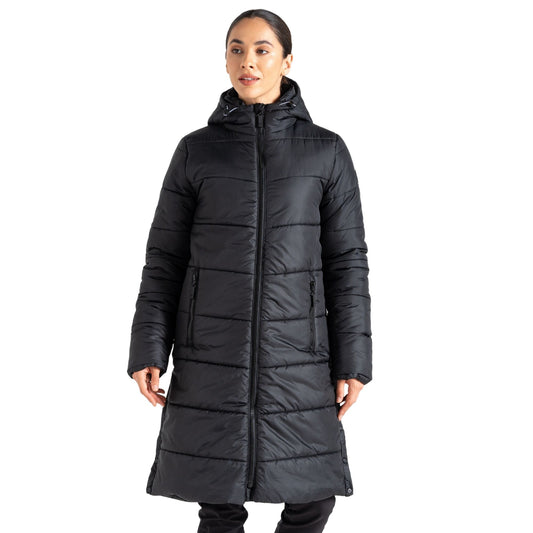 Black - Front - Dare 2B Womens-Ladies Distinguish Baffled Padded Jacket