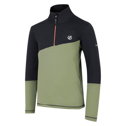 Black-Olivine Green - Side - Dare 2B Childrens-Kids Formate III Core Stretch Midlayer