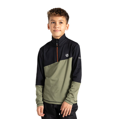 Black-Olivine Green - Lifestyle - Dare 2B Childrens-Kids Formate III Core Stretch Midlayer