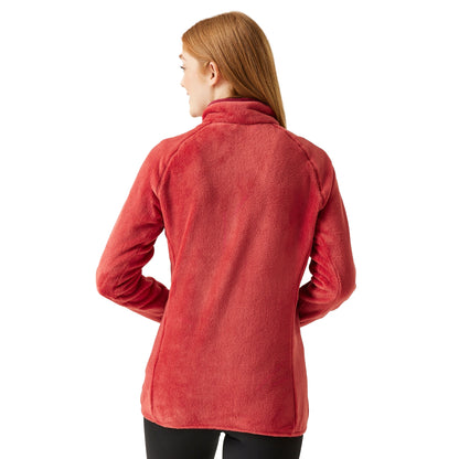Mineral Red - Lifestyle - Regatta Womens-Ladies Lakara Fluffy Full Zip Fleece Jacket