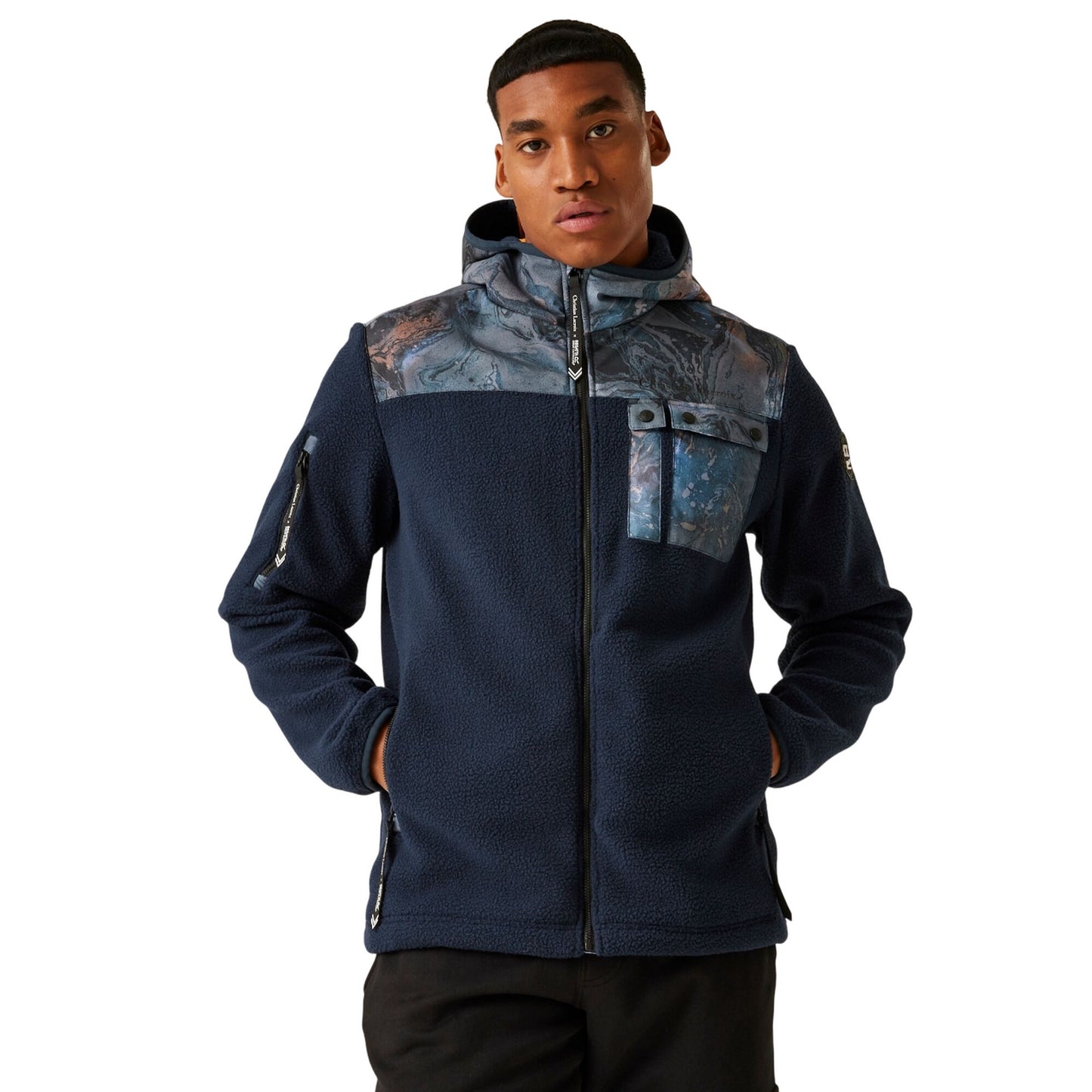 Navy - Side - Regatta Mens Christian Lacroix Valensoles Fleece Jacket