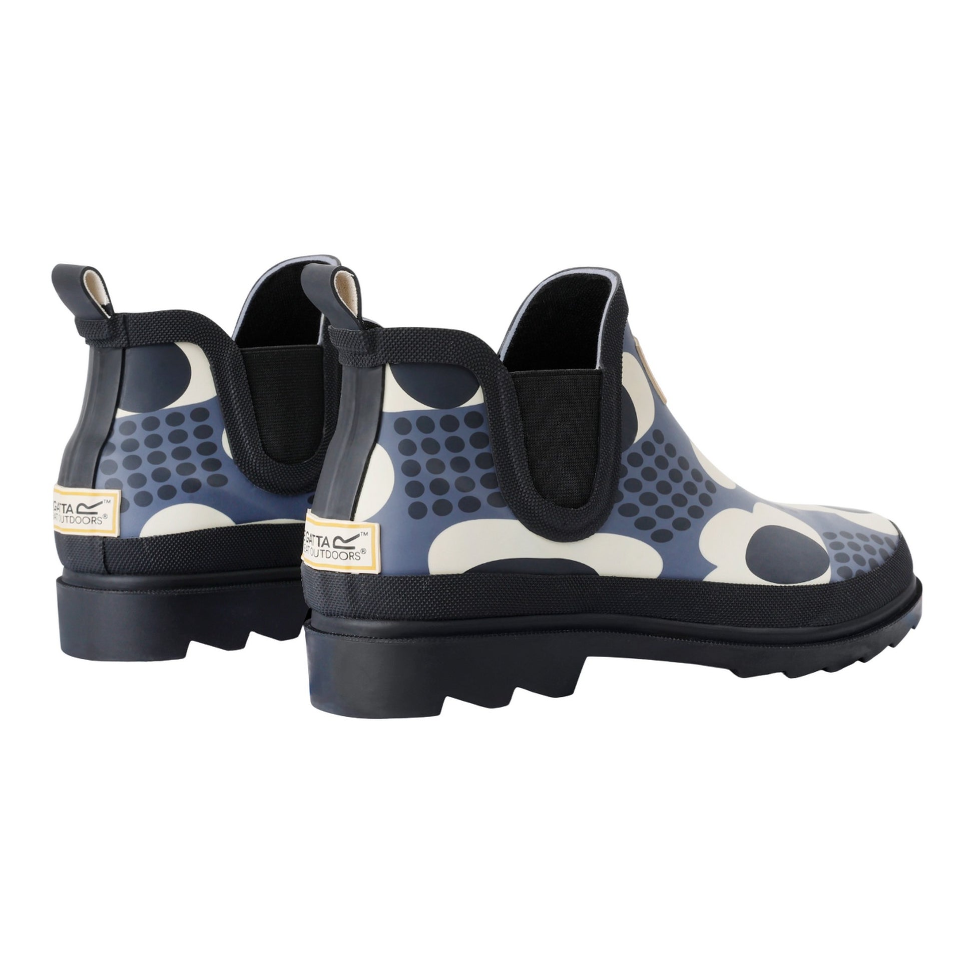 Grey - Back - Regatta Womens-Ladies Orla Kiely Rain Cloud Mid Cut Wellington Boots