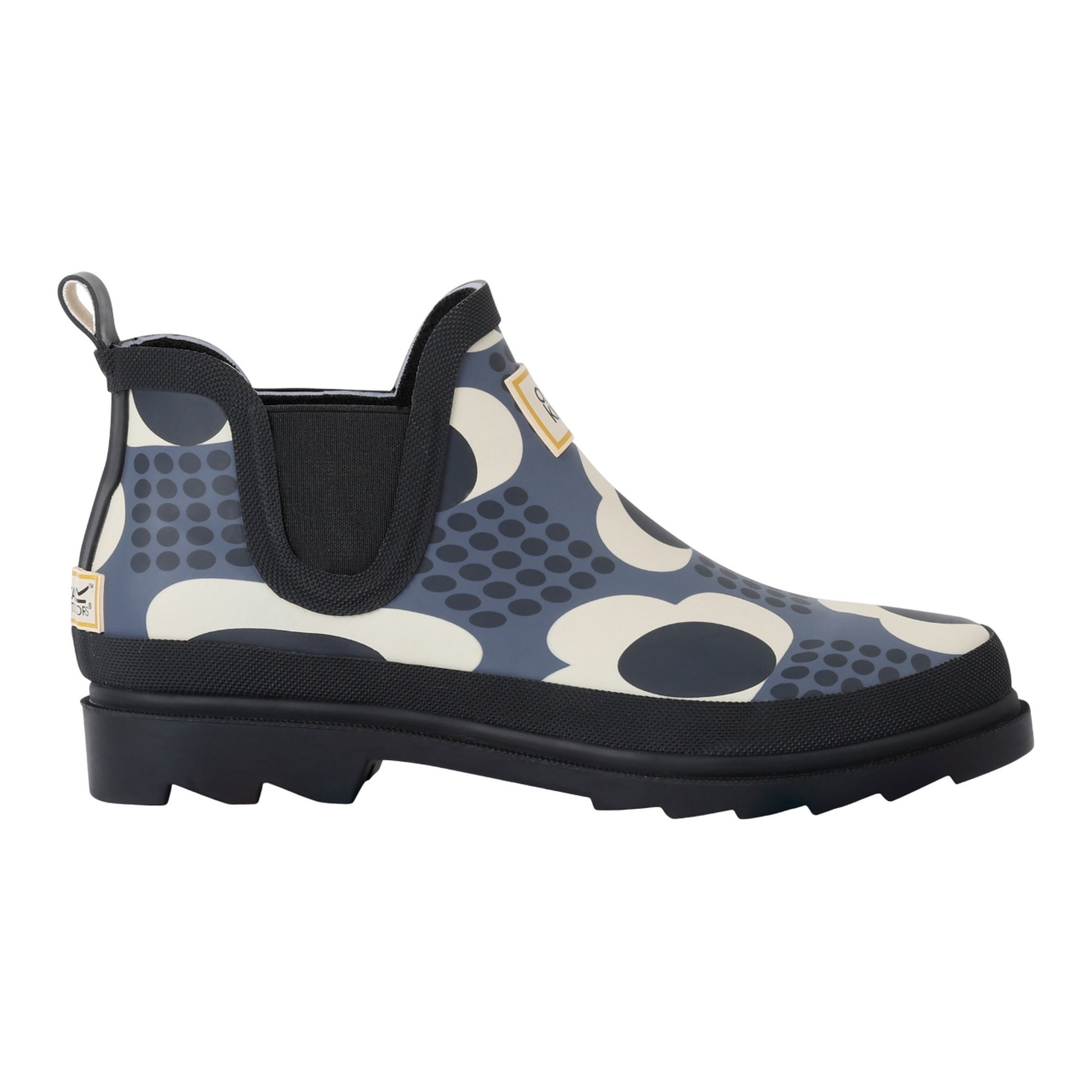 Grey - Side - Regatta Womens-Ladies Orla Kiely Rain Cloud Mid Cut Wellington Boots