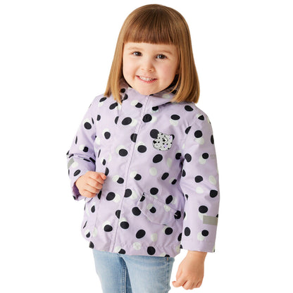 Lilac Frost - Side - Regatta Childrens-Kids Shyla The Leopard Waterproof Jacket