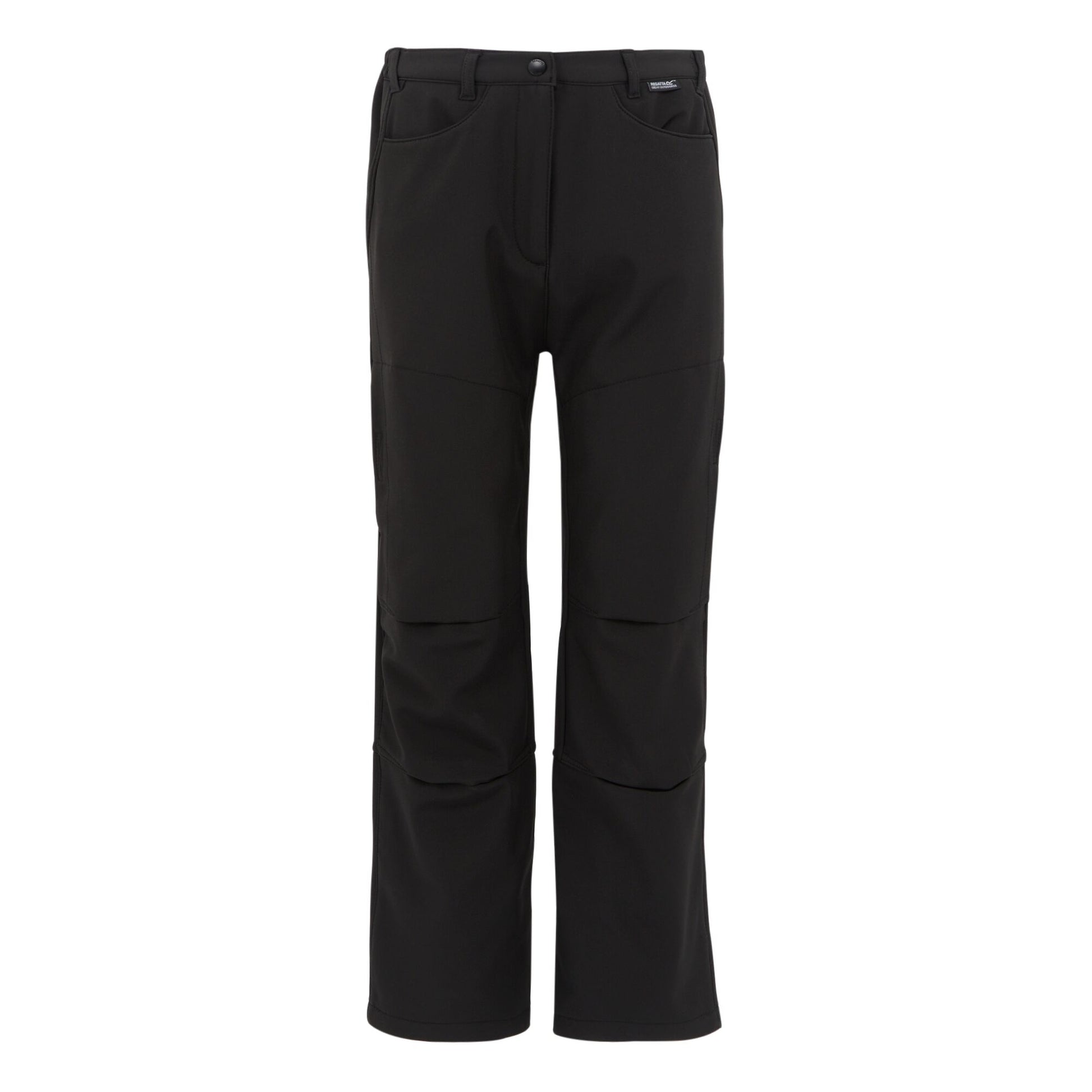 Black - Front - Regatta Childrens-Kids Softshell Hiking Trousers